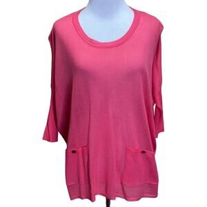 Robert Kitchen of Canada Pink Rayon Acrylic Sweater Size Small